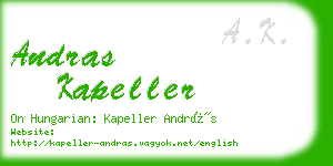 andras kapeller business card